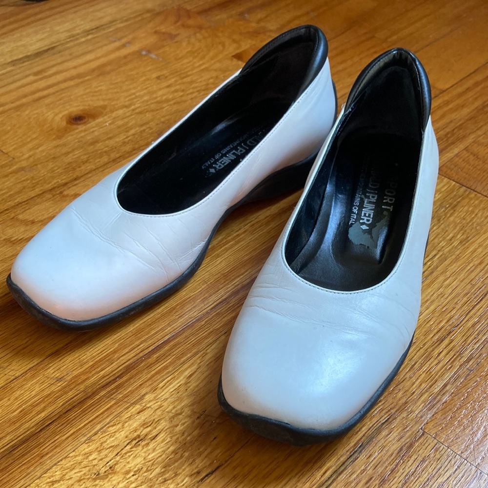 Donald J Pliner Sport bubble sole white ballet flats